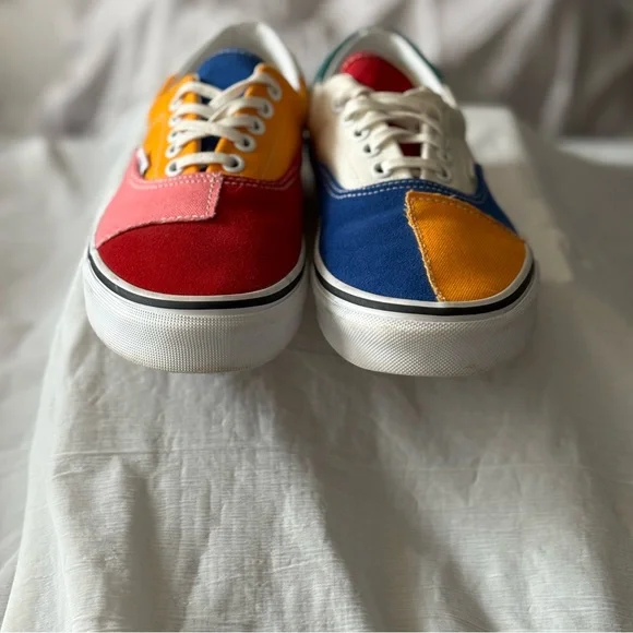 VANS Era Patchwork Shoes W8.5/M7 Multicolor Skateboard Sneakers Excellent - Picture 5 of 10